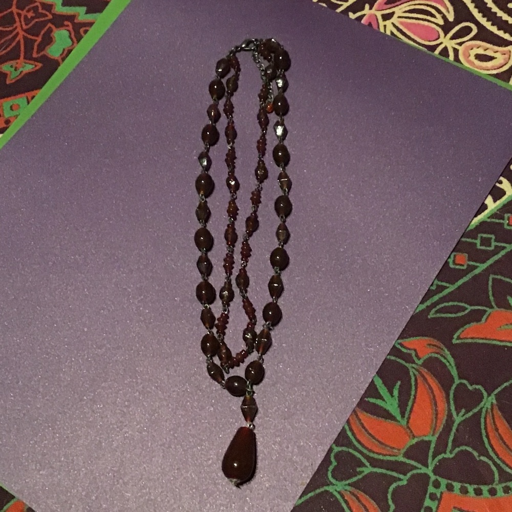 Double strand beaded necklace